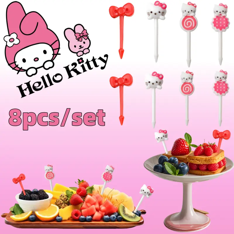 مجموعه 8 عددی چنگال‌های میوه‌ای کیتی برند سانریو (SANRIO) کد 3122 (25-4.87-14)