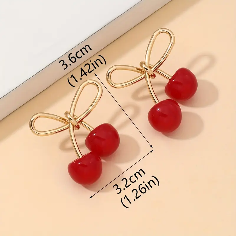 گوشواره زنانه طرح گیلاس کد 3157 (78 7.09 50)