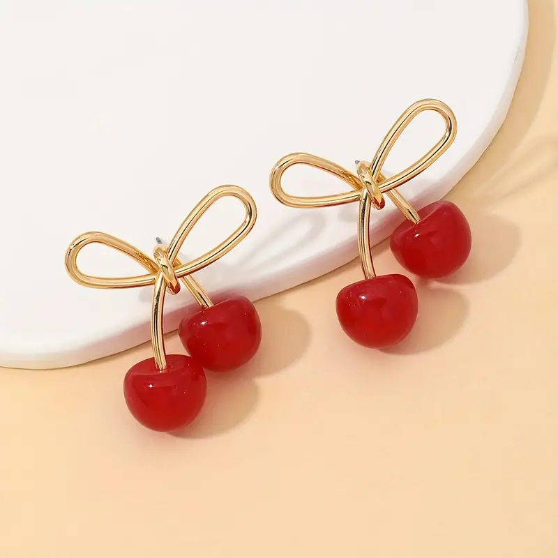 گوشواره زنانه طرح گیلاس کد 3157 (78 7.09 50)
