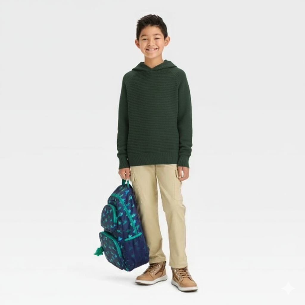 بافت کلاه دار پسرانه 29137 سایز 4 تا 18 سال کد 1 مارک Cat&Jack