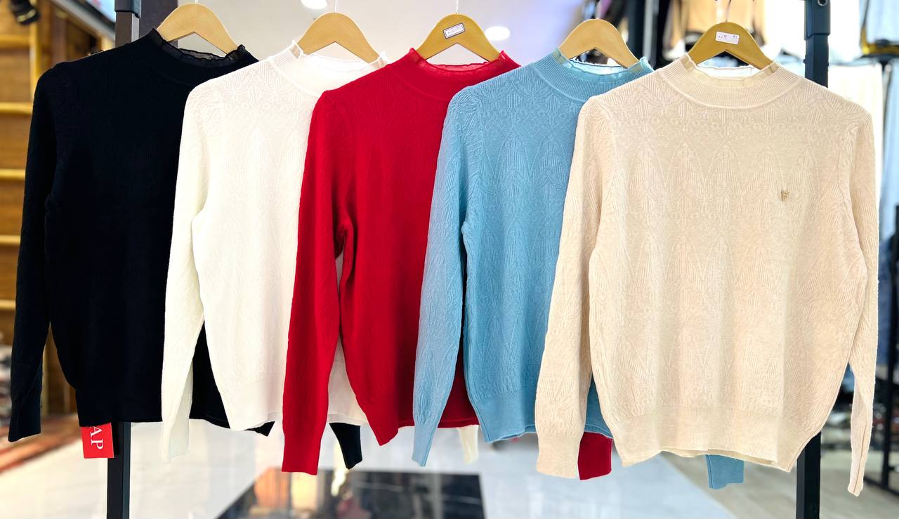 بافت یقه سه سانت زنانه کد 418477