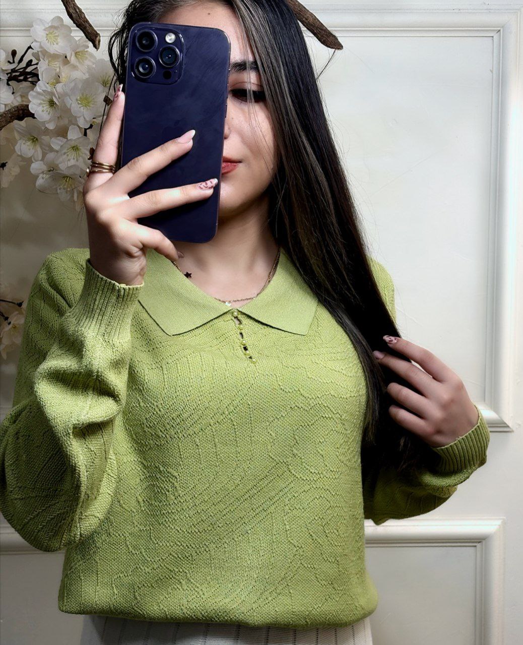 بلوز بافت مجلسی برجسته زنانه کد 418603