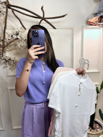 تاپ کریستال آستین کوتاه زنانه کد 418605