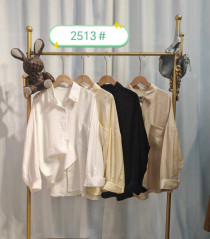 شومیز جیب دار نخی زنانه کد 418643