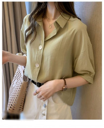 شومیز آستین کوتاه کرپ نخ زنانه کد 418647