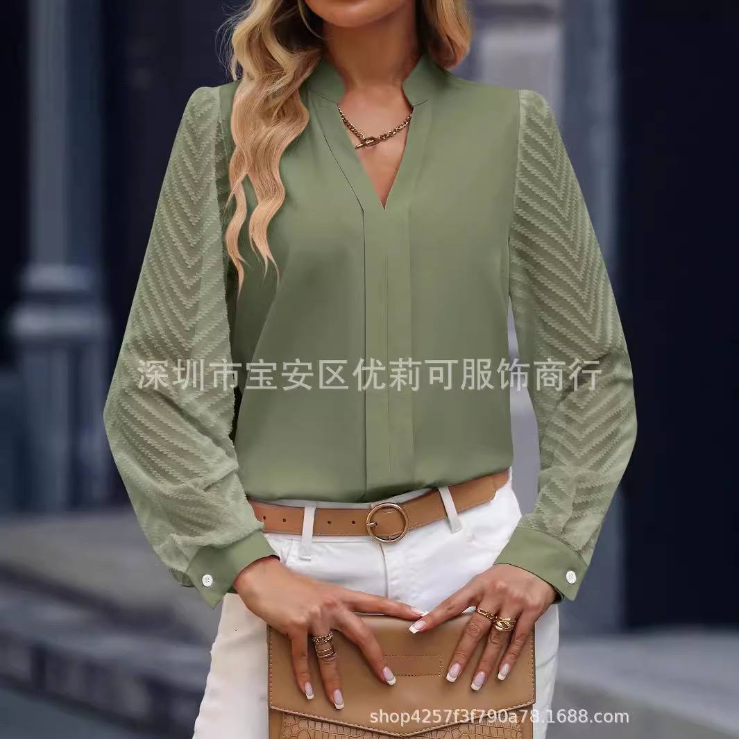 بلوز آستین گیپوری زنانه کد 418648