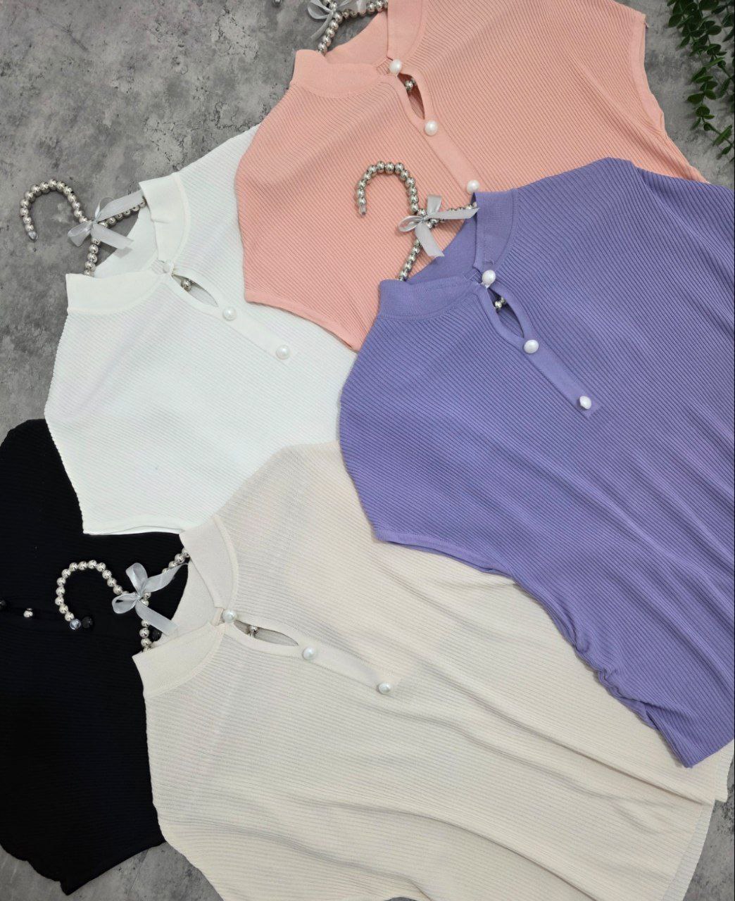 تاپ کریستال آستین کوتاه زنانه کد 418651