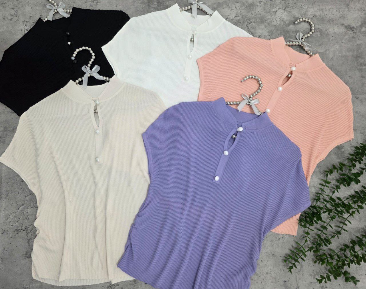 تاپ کریستال آستین کوتاه زنانه کد 418651