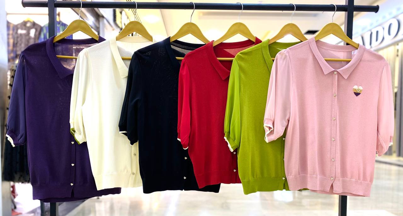 بلوز بافت آستین سه ربع زنانه کد 418655