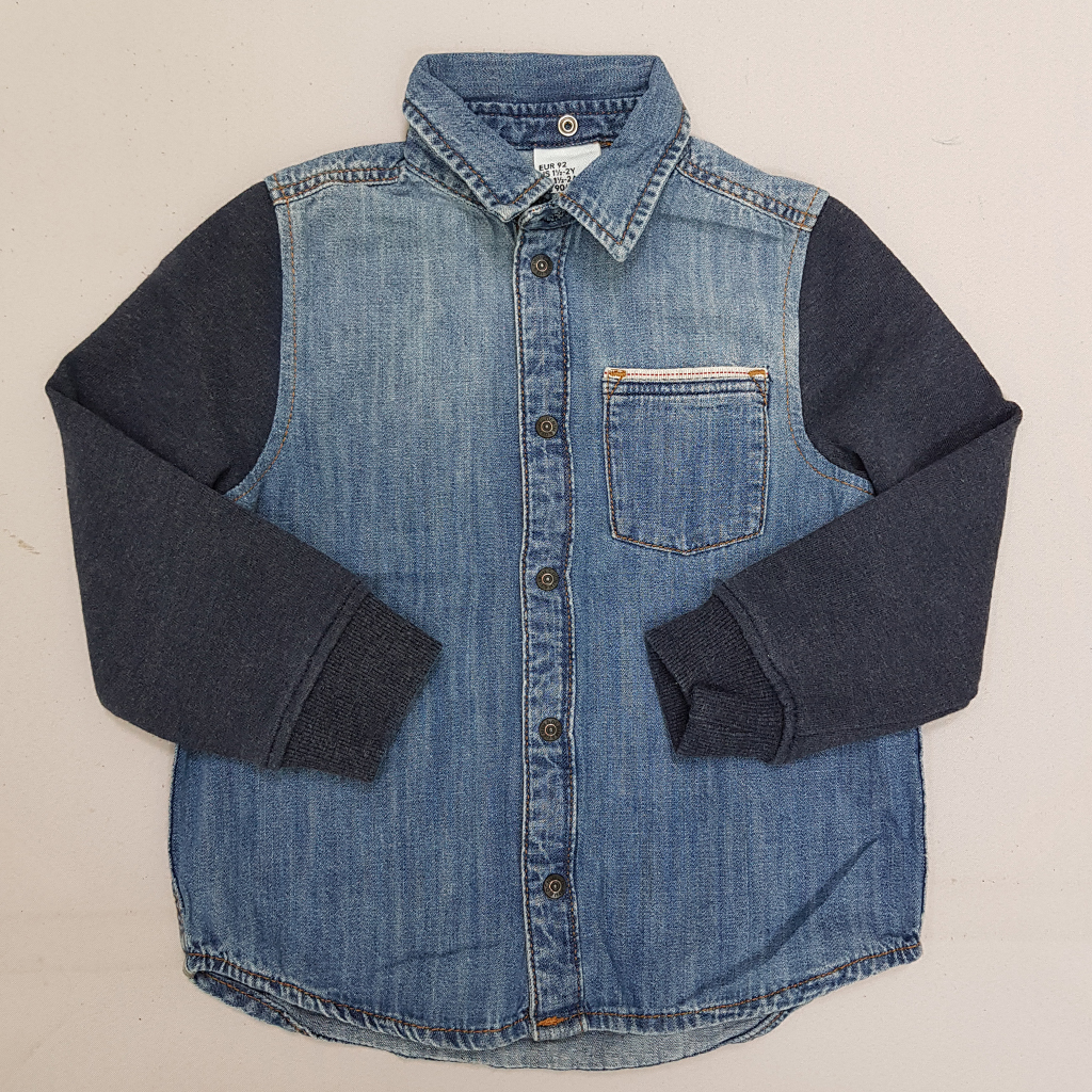 پیراهن جینز پسرانه 29447 سایز 1.5 تا 10 سال مارک H&M
