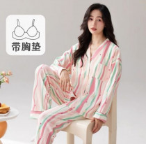 ست بلوز شلوار جلو دکمه دار زنانه کد 418673