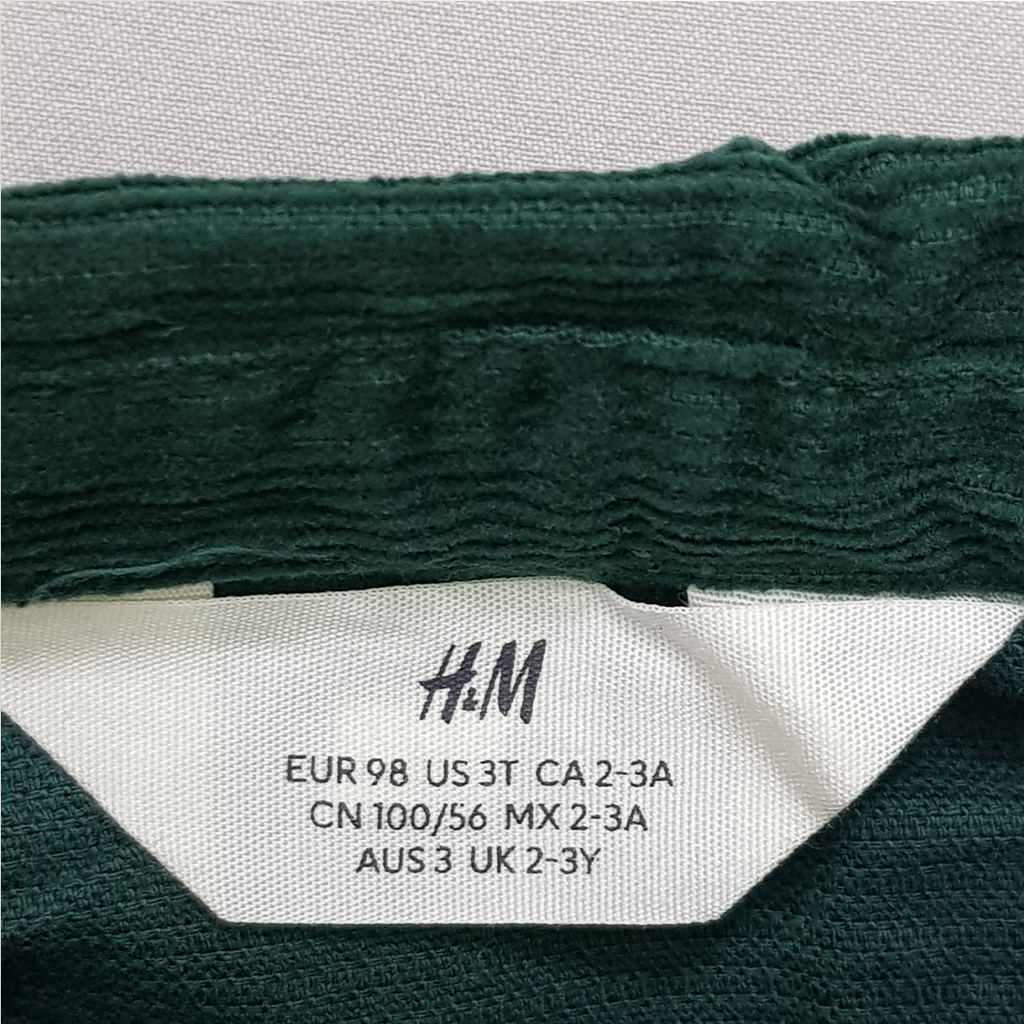 پیراهن مخمل پسرانه 29452 سایز 2 تا 10 سال مارک H&M