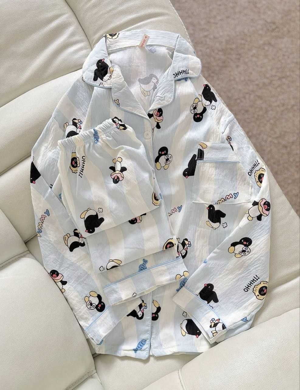 ست دو تیکه موسلین نخی آستین بلند زنانه کد 418714