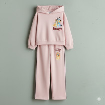 ست هودی و شلوار دخترانه 29603 سایز 2 تا 10 سال کد 1 مارک H&M