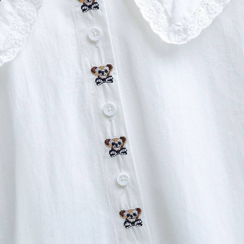 شومیز یقه دار کتان زنانه کد 418725