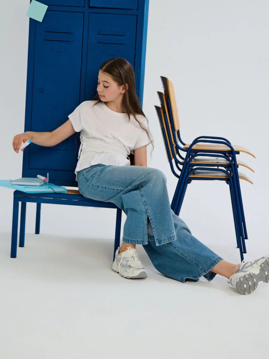 شلوار جینز دخترانه 29607 سایز 10 تا 14 سال مارک SINSAY   *