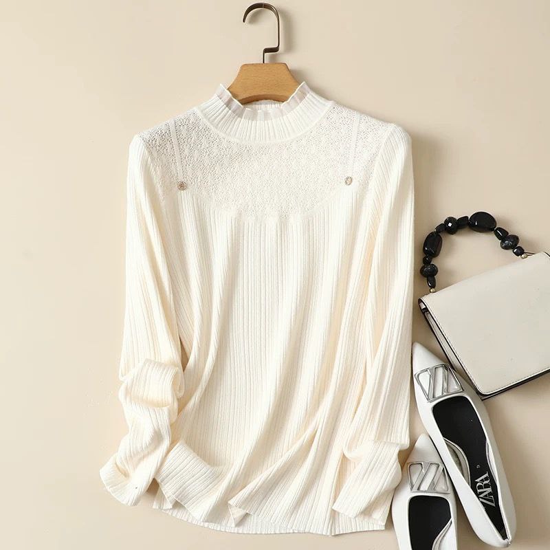 بلوز بافت مجلسی گرم بالا زنانه کد 418736