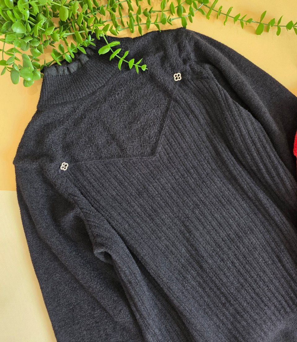 بلوز بافت مجلسی گرم بالا زنانه کد 418736