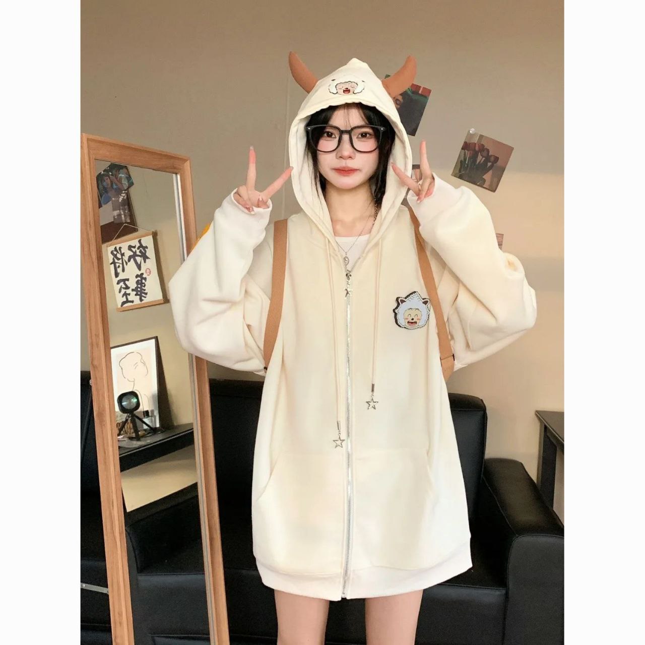 سویشرت عروسکی گوش دار دخترانه کد 418745