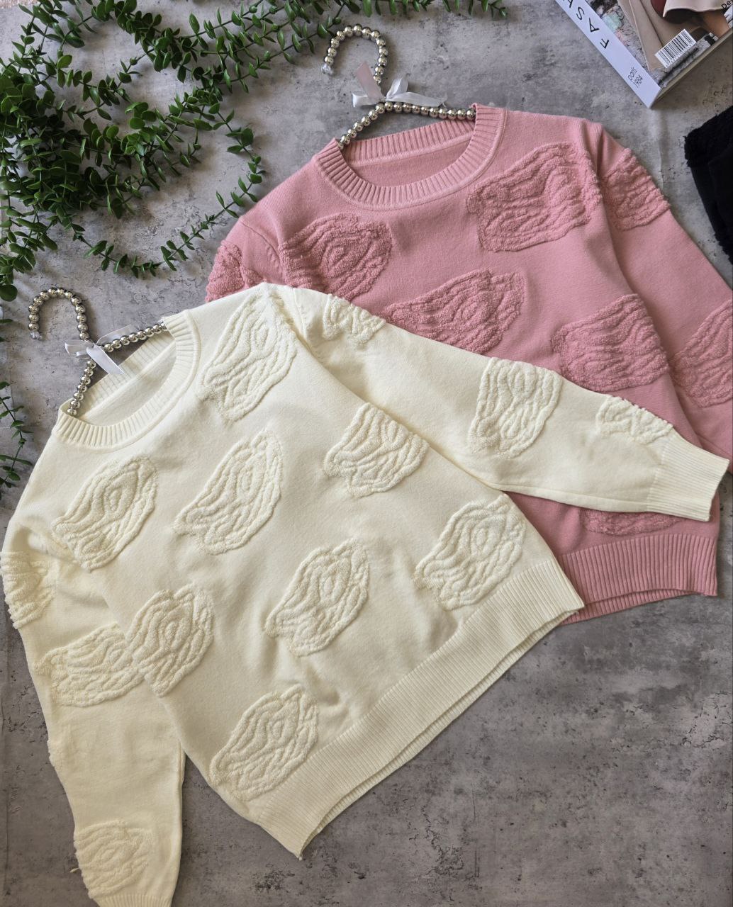 بلوز بافت برجسته گرم بالا زنانه کد 418753