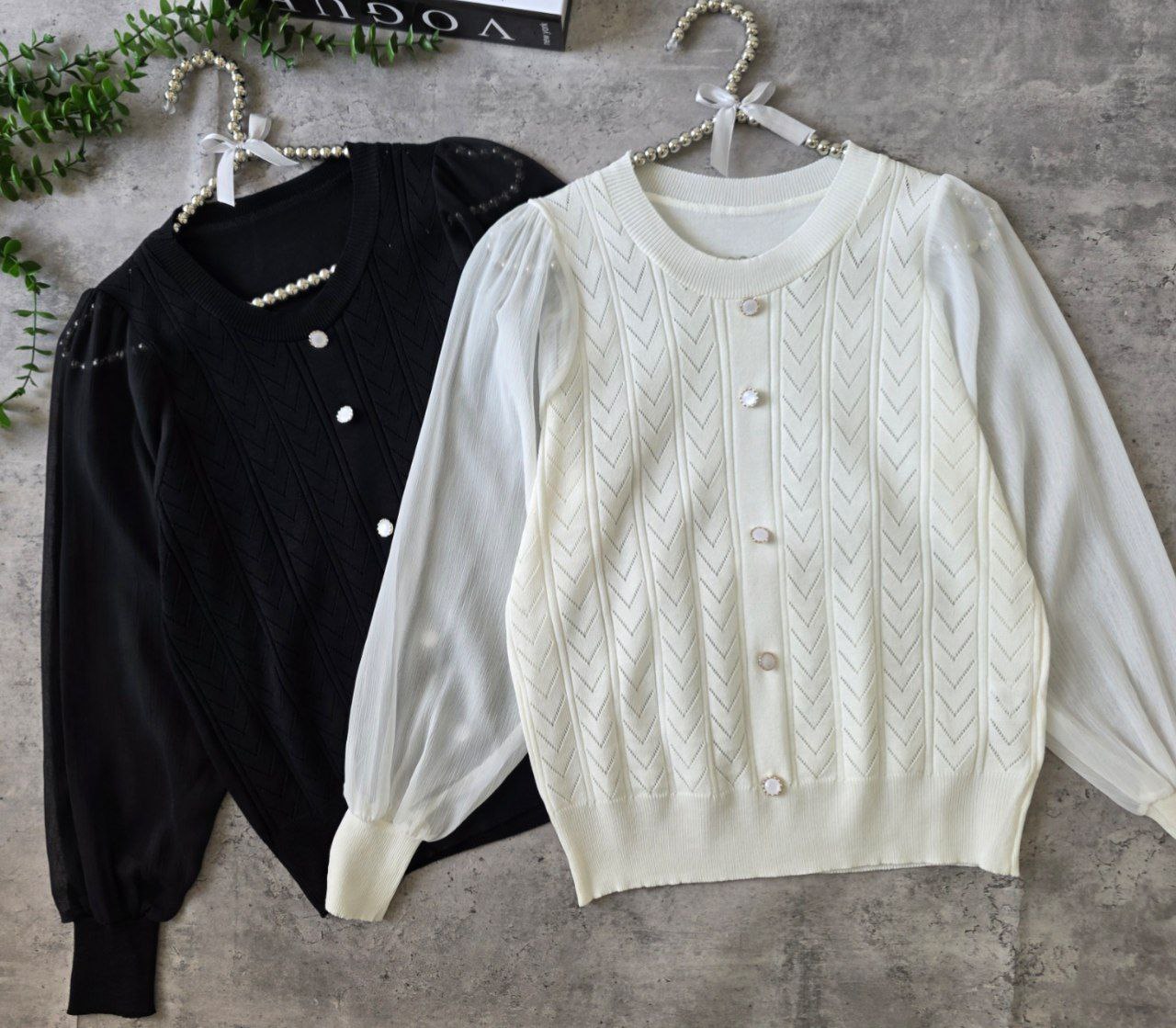 بلوز بافت مجلسی زنانه کد 418755