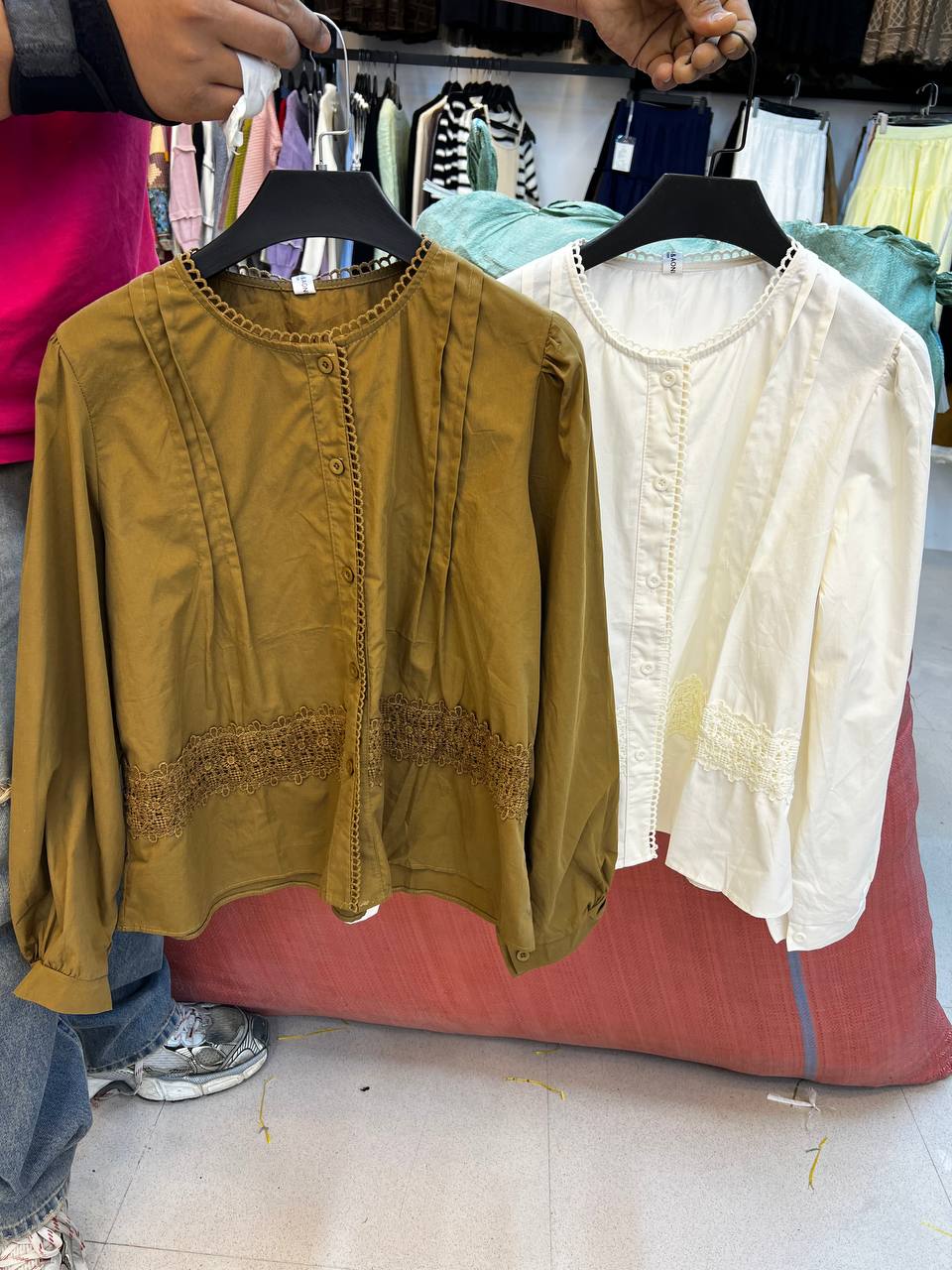 شومیز نخ کتان زنانه کد 418758