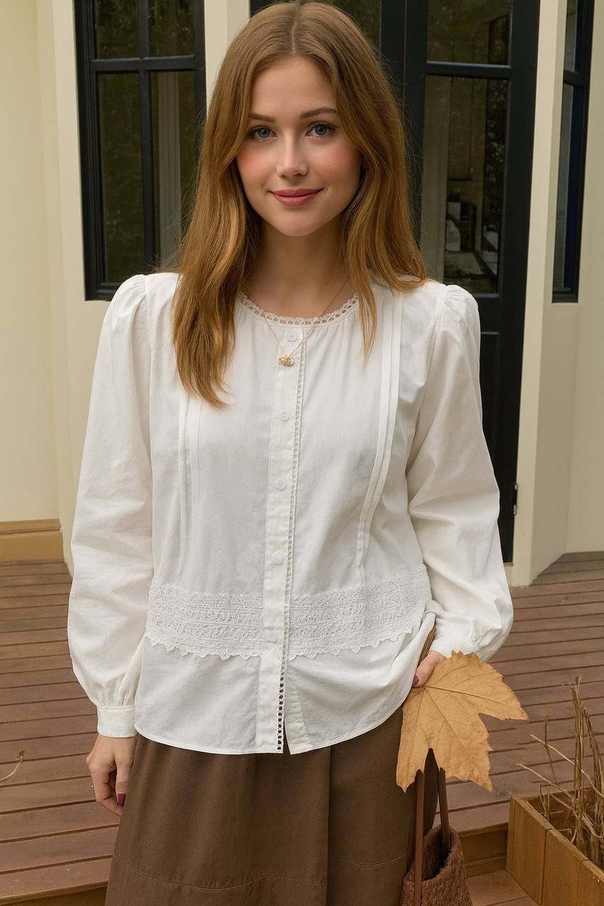 شومیز نخ کتان زنانه کد 418758