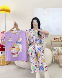 ست سه تیکه تیشرت کراپ شلوار دخترانه کد 418770