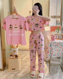 ست سه تیکه تیشرت کراپ شلوار دخترانه کد 418774