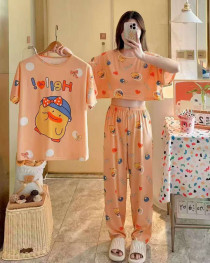 ست سه تیکه تیشرت کراپ شلوار دخترانه کد 418775