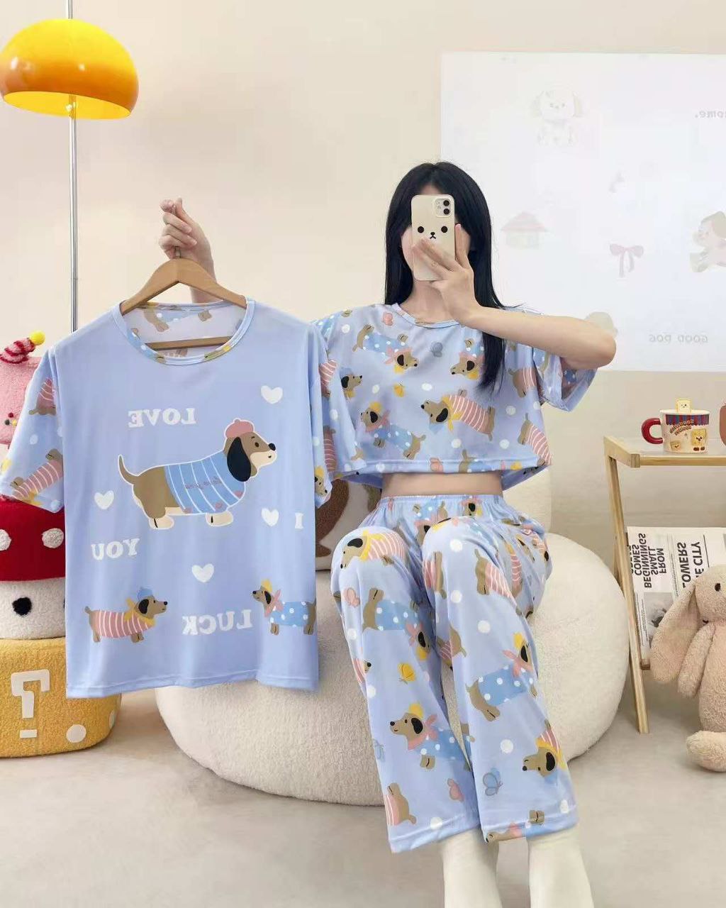 ست سه تیکه تیشرت کراپ شلوار دخترانه کد 418777