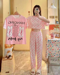 ست سه تیکه تیشرت کراپ شلوار دخترانه کد 418781