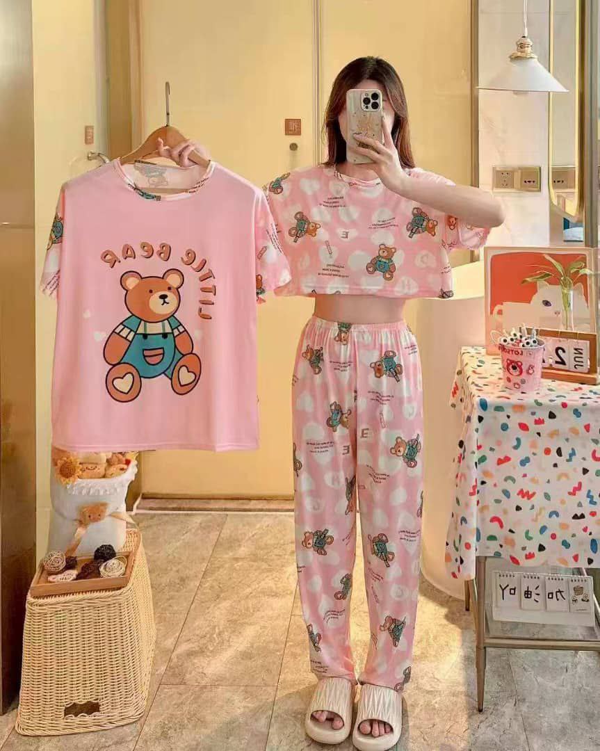 ست سه تیکه تیشرت کراپ شلوار دخترانه کد 418792