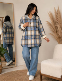 شومیز چهارخونه داخل خز زنانه کد 418838