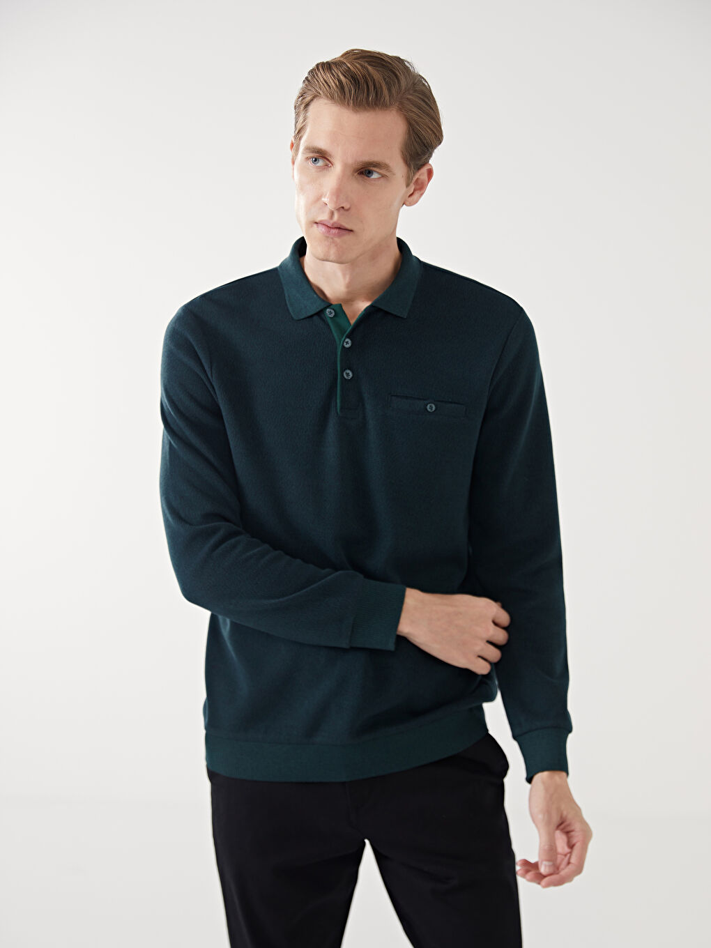 بافت یقه دار مردانه 29730 مارک LC WAIKIKI