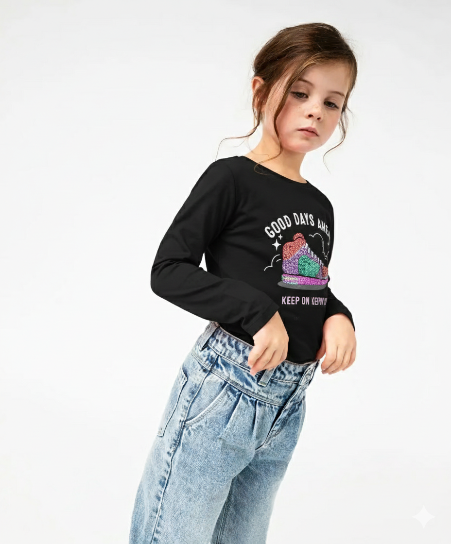 بلوز دخترانه 29881 سایز 5 تا 12 سال مارک GEMO