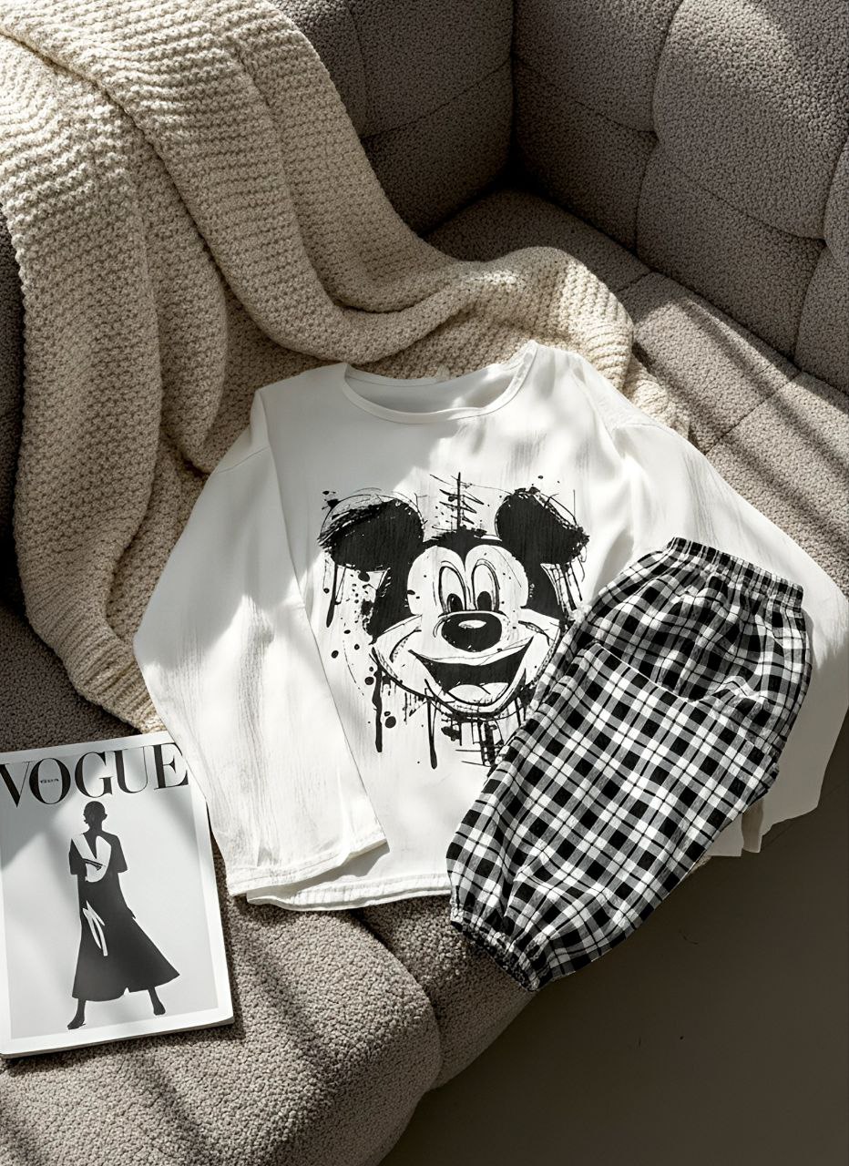 ست دو تیکه نخ کریشه آستین بلند دخترانه کد 418866