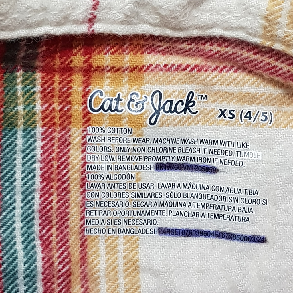پیراهن پسرانه 30054 سایز 4 تا 14 سال کد 1 مارک Cat&Jack
