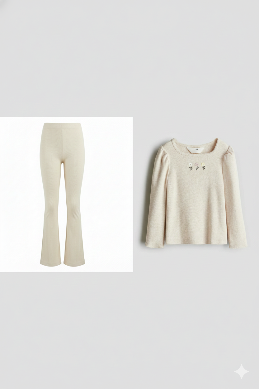 ست دخترانه 29602 سایز 1.5 تا 10 سال مارک H&M