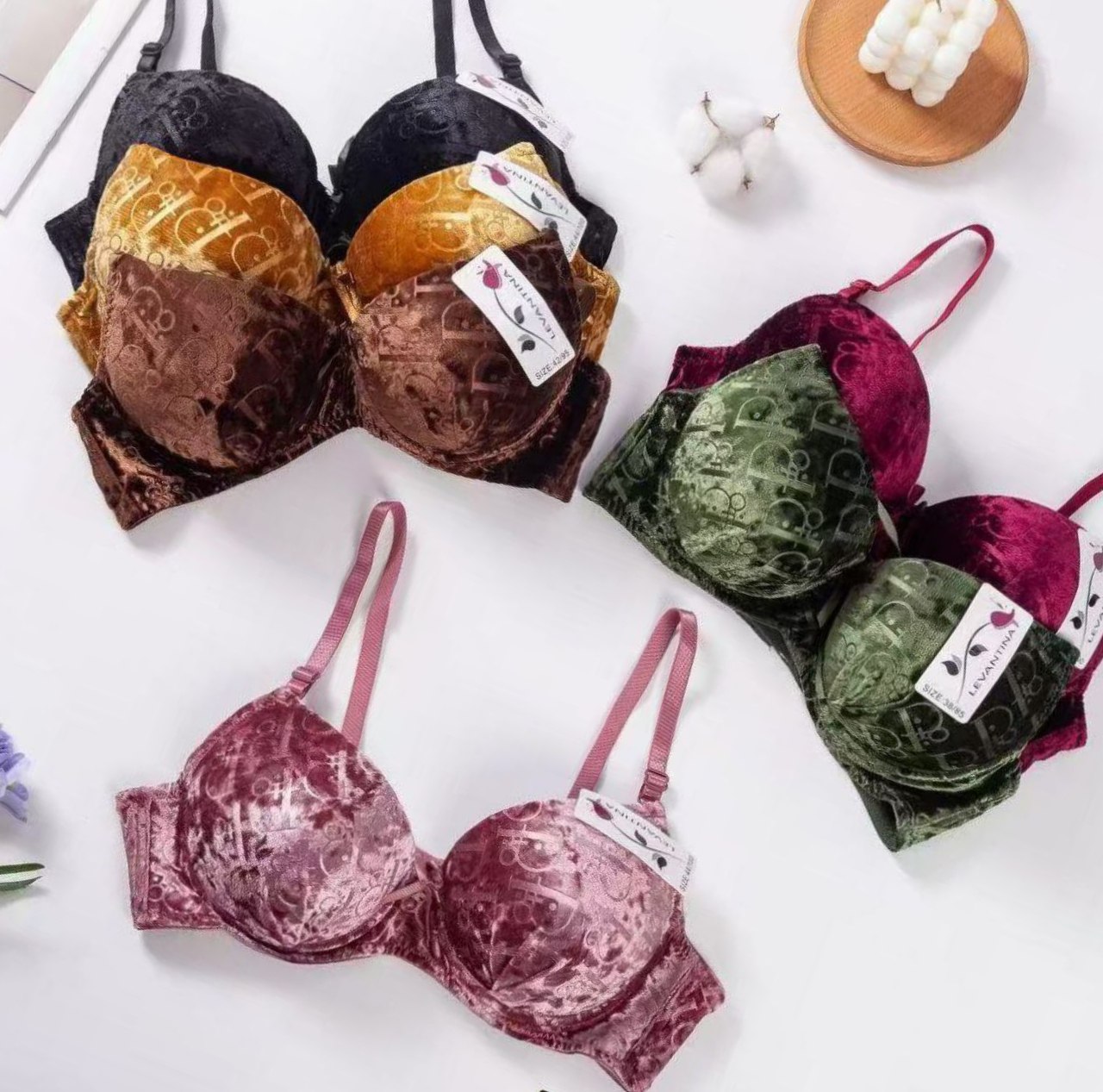 سوتین مخمل دیور جک دار زنانه کد 419045