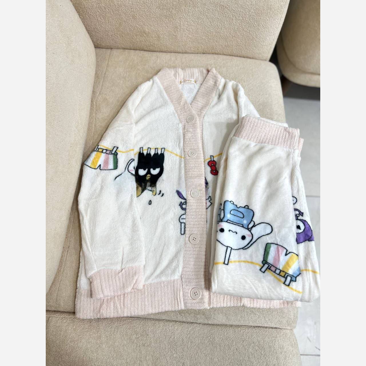 ست تدی کرومی دکمه دار زنانه کد 419080