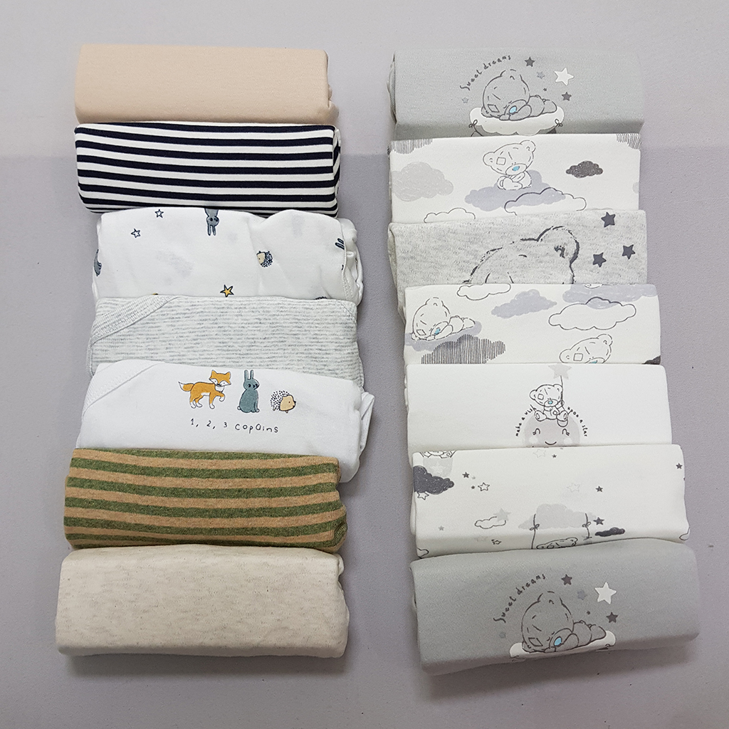 بادی هفت عددی آستین بلند پسرانه 37500 سایز 3 تا 24 ماه مارک Fox&Bunny   *