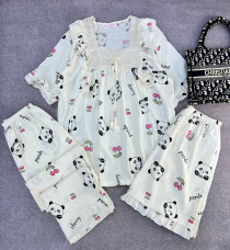 ست سه تیکه نخ موسیلین زنانه کد 419139