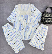 ست سه تیکه نخ موسیلین زنانه کد 419143