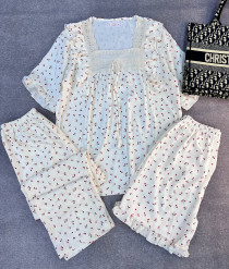 ست سه تیکه نخ موسیلین زنانه کد 419144