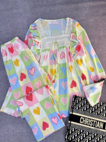 ست دو تیکه نخ موسلین آستین بلند زنانه کد 419157