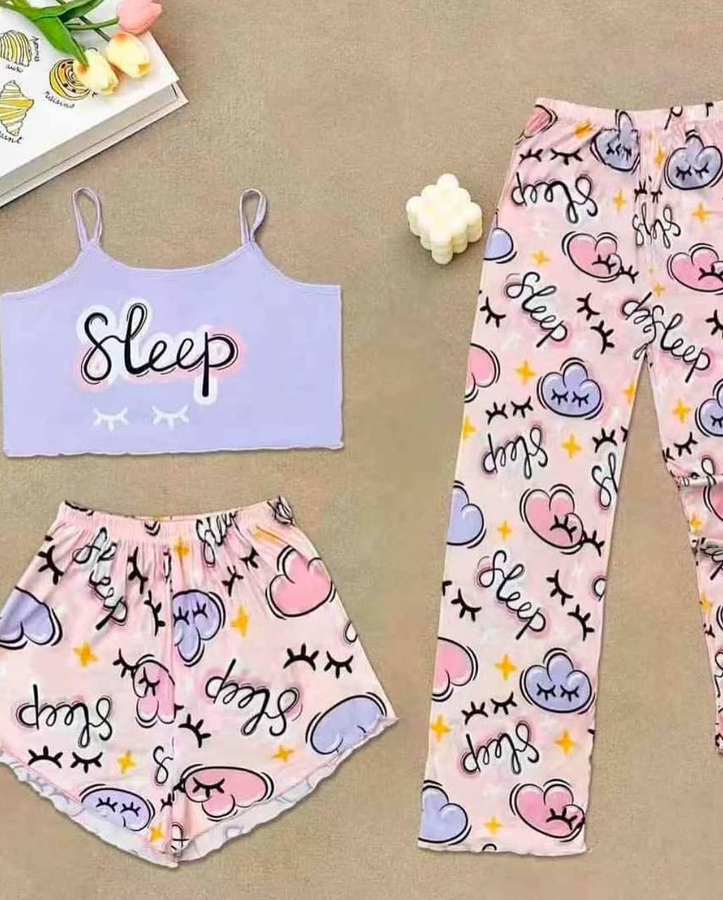 ست سه تیکه کراپی زنانه کد 419176