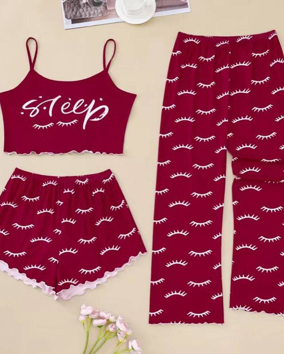 ست سه تیکه کراپی زنانه کد 419177