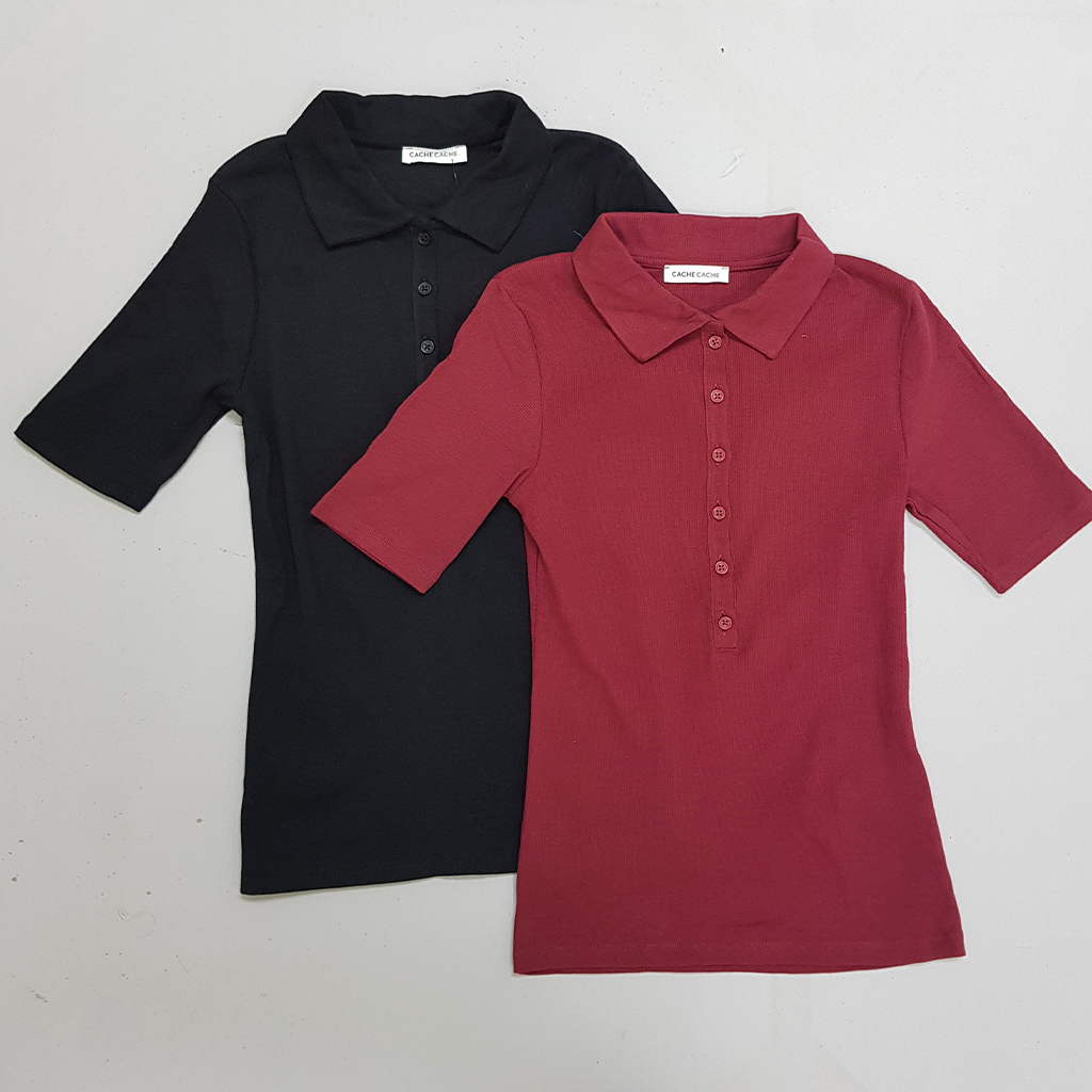 تی شرت یقه دار زنانه 30371 مارک Cache Cache