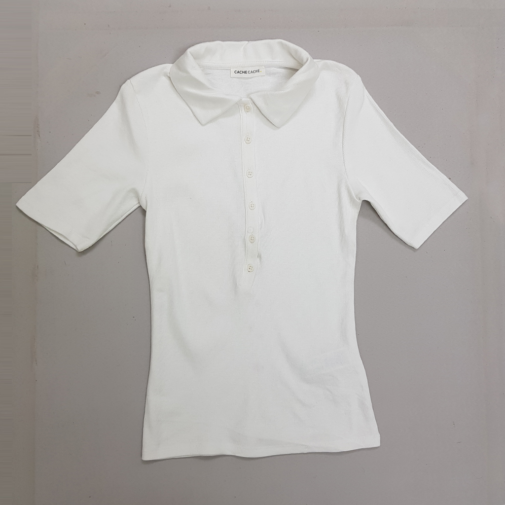 تی شرت یقه دار زنانه 30371 مارک Cache Cache